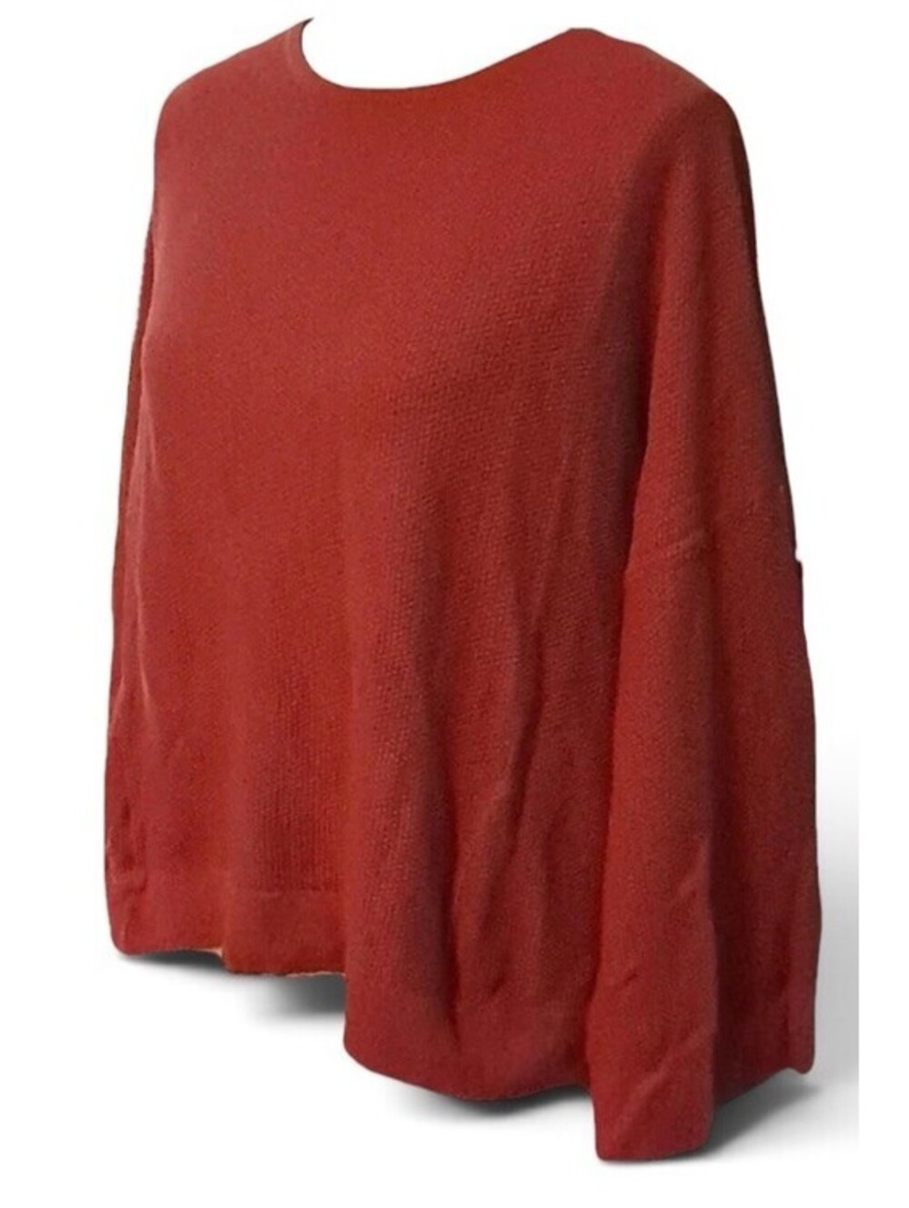 J Jill Size M/L Burgundy Cashmere Blend Thermal Long Sleeve Top Lagenlook Dolman